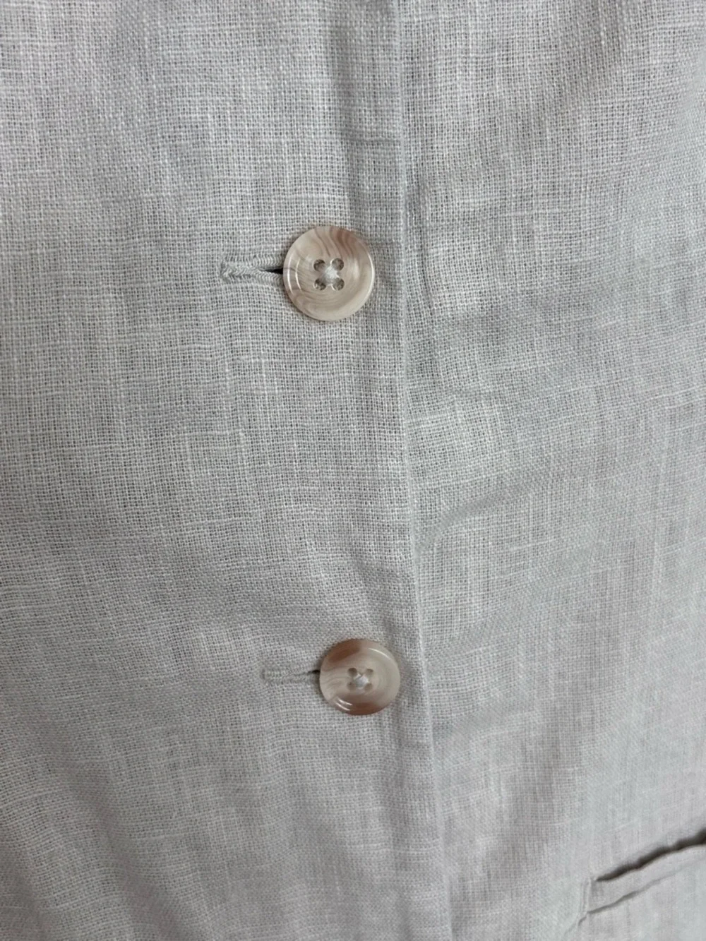 Abercrombie Linen Vest Dress Cotton Neutral Button Front Minimalist Size Small - Picture 5 of 10